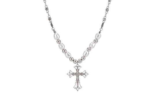 Metal and Pearl Cross