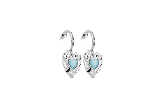 🤍Pearl with blue stone earrings